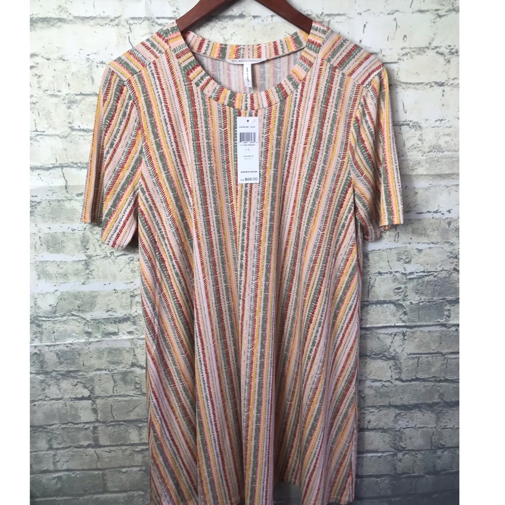 BCBGENERATION Dusty pink multi stripes size: Large - Picture 3 of 8